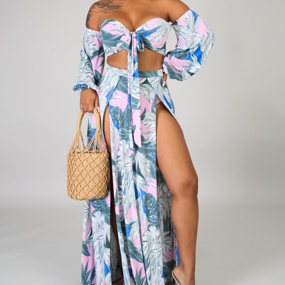 Floral Maxi Two Piece Set - Picture 2 of 4
